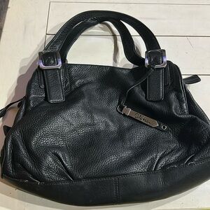 Cole Haan Black Pebble Leather Hobo Satchel Bag w/ duster bag